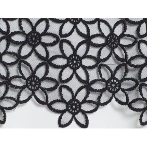 Adrianna Papell Black Lace Overlay Short Sleeve Peplum Knee Length Dress Sz 6 - Picture 13 of 16